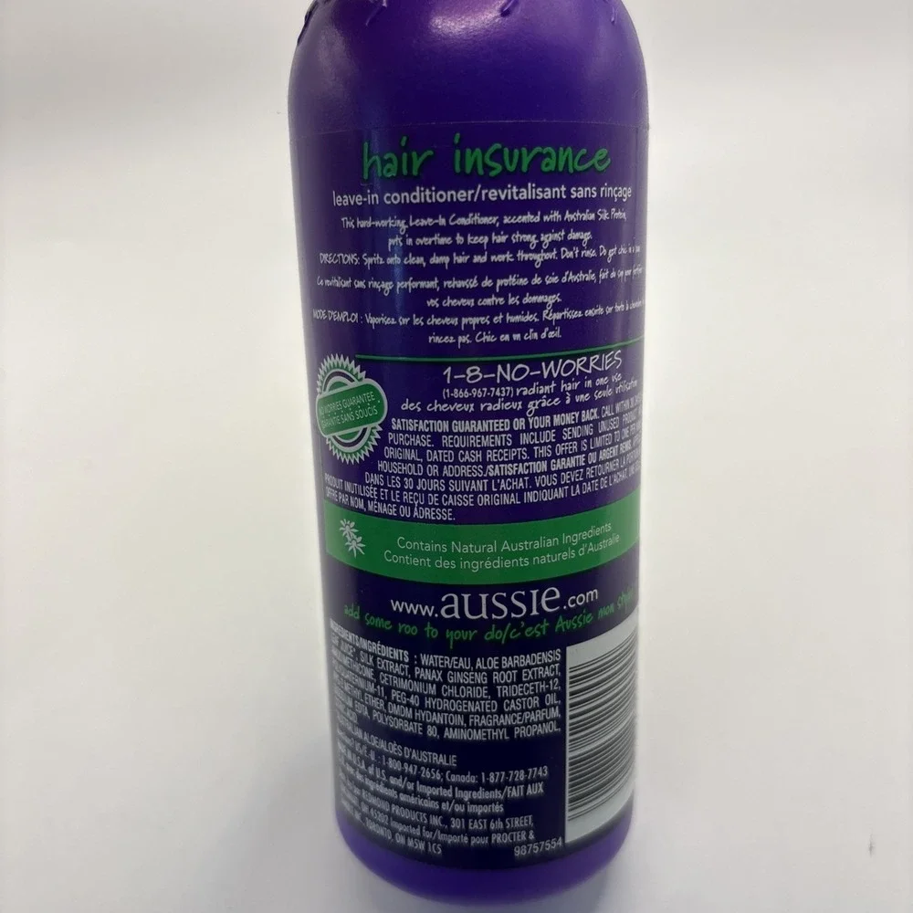 Vtg Aussie Hair Insurance Leave In Conditioner 8.0 Fl Oz Original Formula NOS